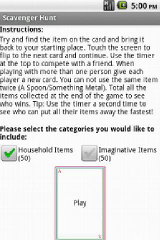 Android application Kids Scavenger Hunt screenshort