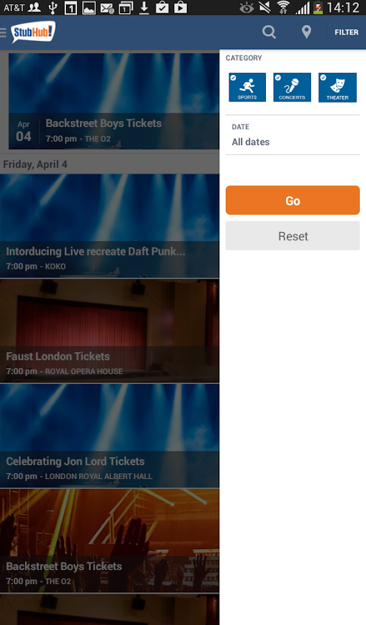 StubHub Event tickets AndroidApps auf Google Play