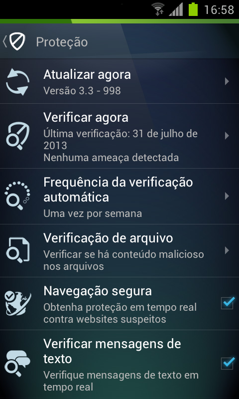 AVG AntiVirus GRÁTIS - screenshot