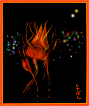 Rose on fire