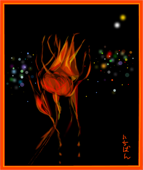 Rose on fire