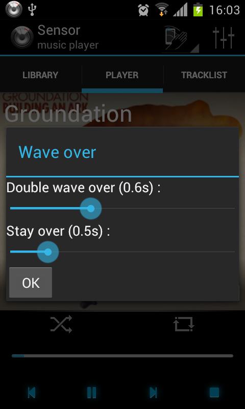 Sensor music player - screenshot