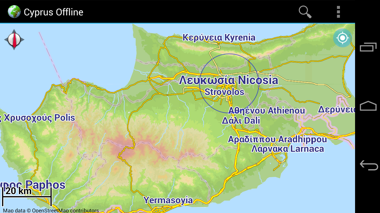 Android application Offline Map Cyprus screenshort