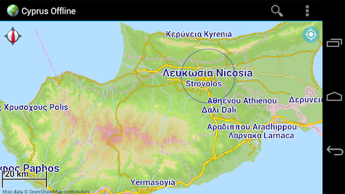 Android application Offline Map Cyprus screenshort