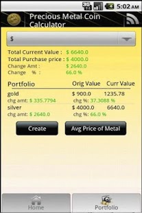 Precious Metal Coin Price App Screen 3