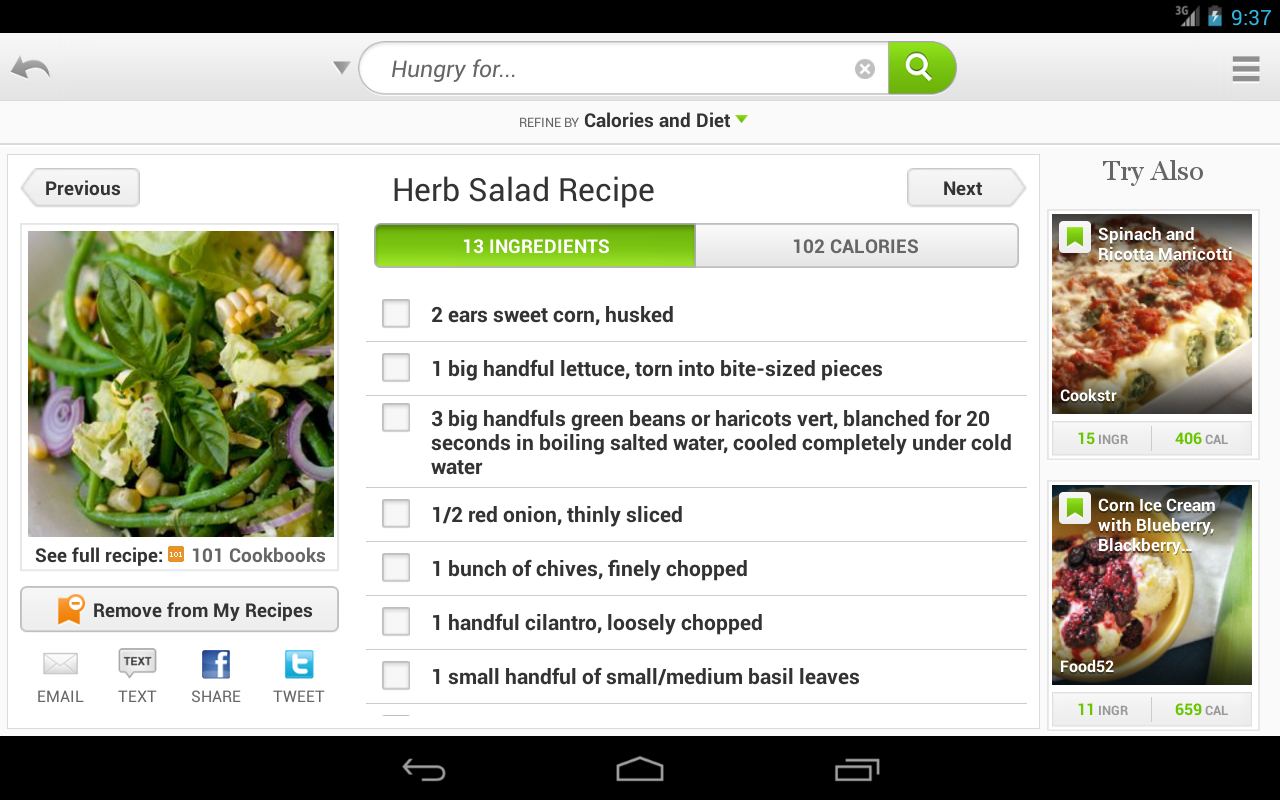   Recipes & Nutrition-skjermdump 
