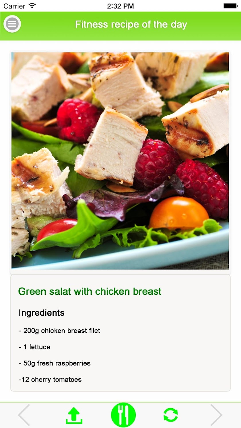 Fitness Recipe of the Day Screen 2