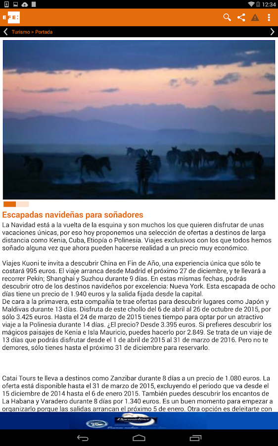   EFE Digital noticias: captura de pantalla 