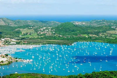 Martinique's Le Marin became the largest marina in the Caribbean because of its prime location. It's protected by Borgnesse Pointe and Pointe Marin Bay.