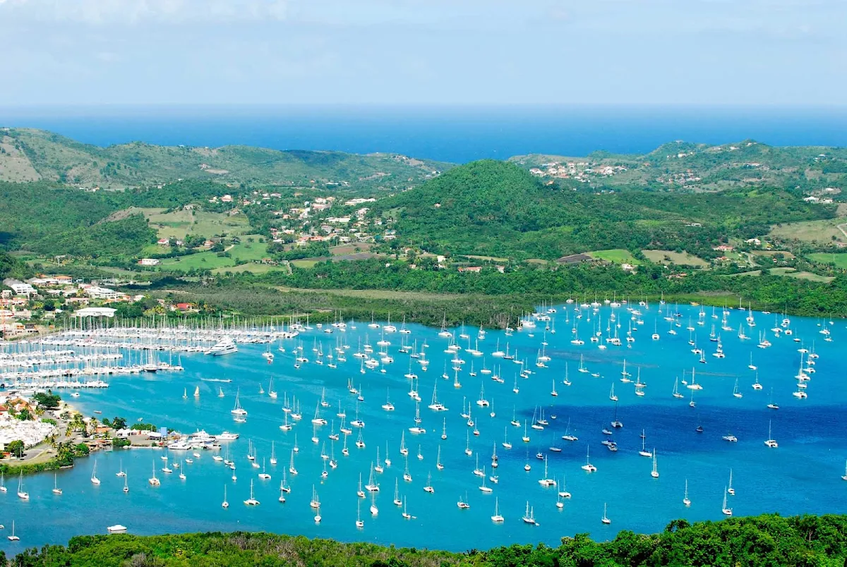 Le-Marin-marina-Martinique - Martinique's Le Marin became the largest marina in the Caribbean because of its prime location. It's protected by Borgnesse Pointe and Pointe Marin Bay.