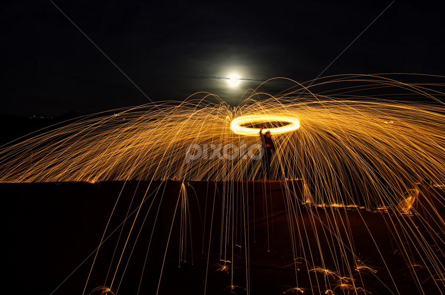 Under the Full Moon by Brad Maberto - Abstract Light Painting
