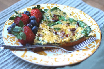 Bacon Spinach and Sweet Potato Frittata