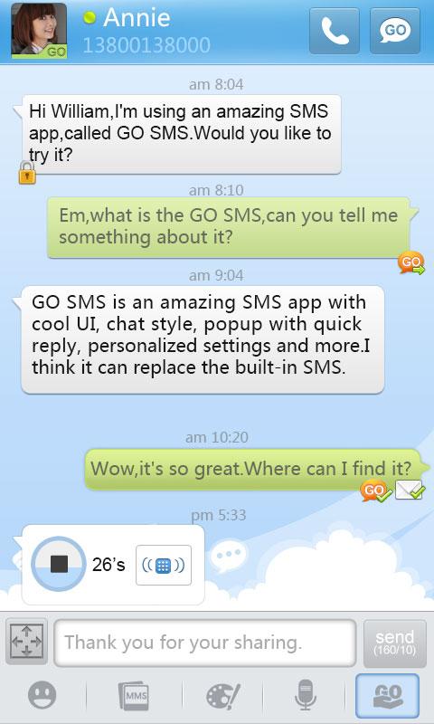 GO SMS Pro GO1.0 Themeのおすすめ画像2