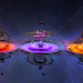 Three Wine Glasses by Chandra Irahadi - Abstract Water Drops & Splashes