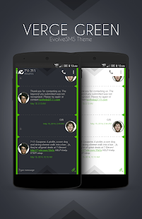 Free EvolveSMS Theme - Verge Green APK for PC