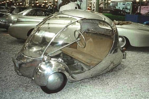  chrome bubble car would look great in some futuristic spy movie