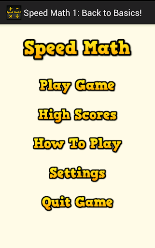 Speed Math 1: Back to Basics