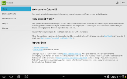 CAdroid – Import Certificates poster 3