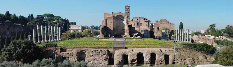 A shot of Palatine Hill in Rome. Legend says this is where Romulus killed his twin and founded Rome in 753 BC.   