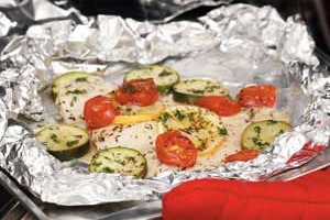 Flounder Zucchini Bundles