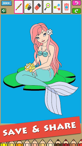 【免費家庭片App】Little Mermaid Coloring Book-APP點子