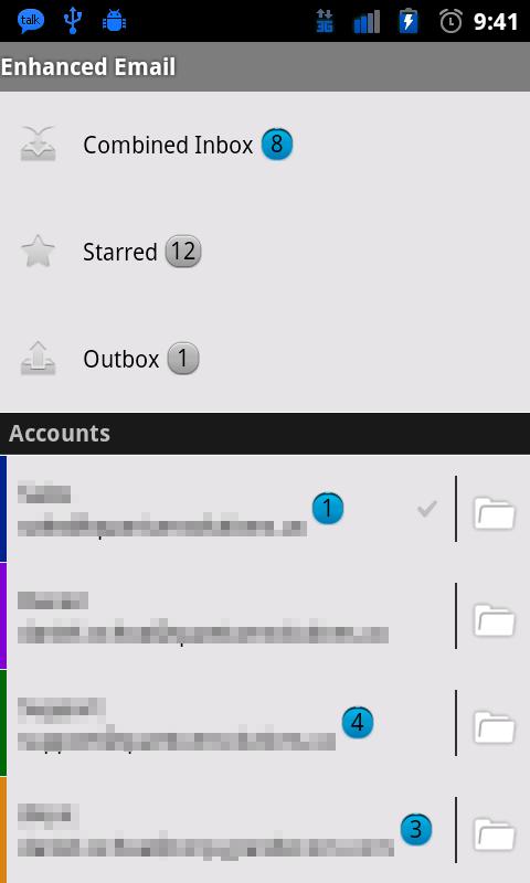 Android application Enhanced Email screenshort