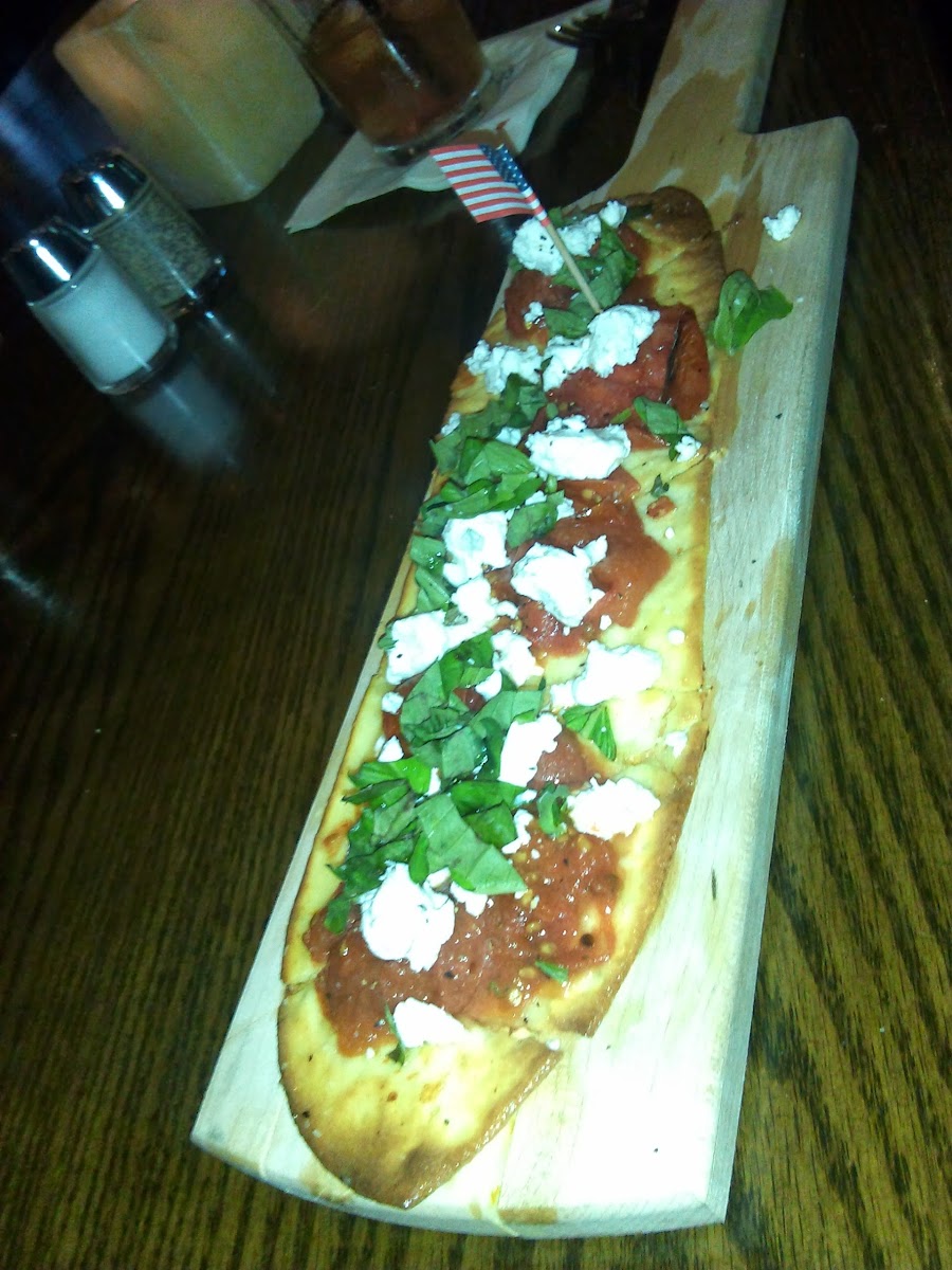 Gluten Free Flatbread with their American flag identifying it as gluten free. I love this measure of