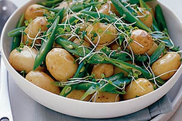 New potatoes with beans & cress
