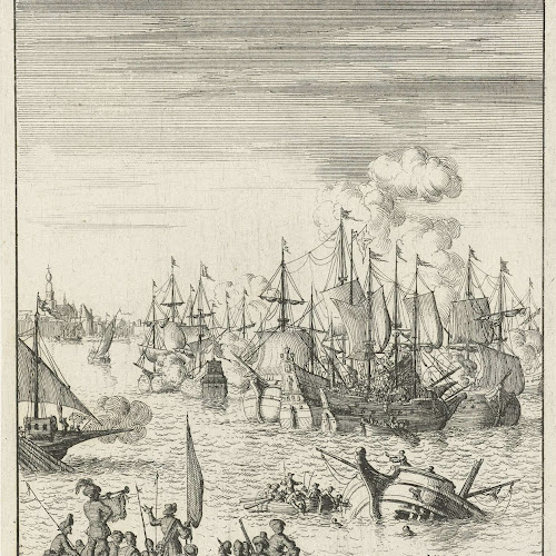Slag op de Zuiderzee, 1573, Jan Luyken, 1683 Rijksmuseum