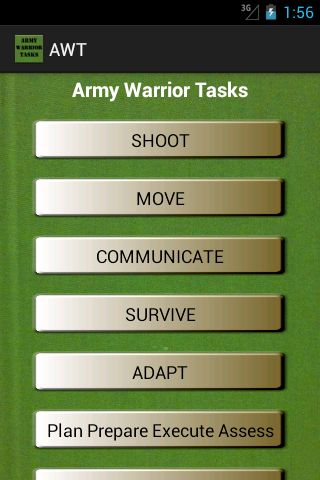 Android application Army Warrior Tasks screenshort