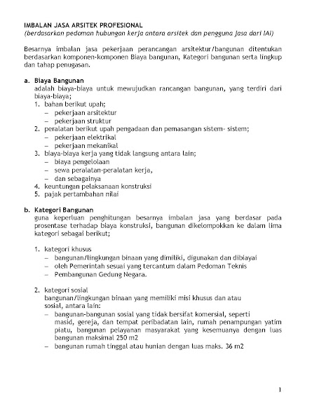 Pedoman Jasa Arsitek Standard Asosiasi Ikatan Arsitek Indonesia Iai Arkidea Architect S Kemang 1