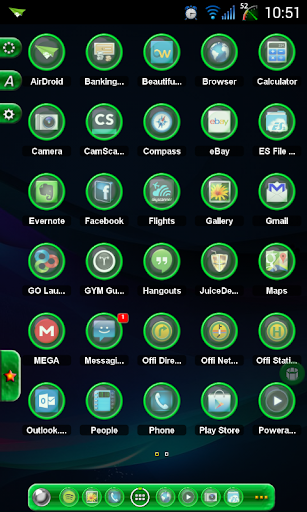 TSF Shell Theme Green Light HD