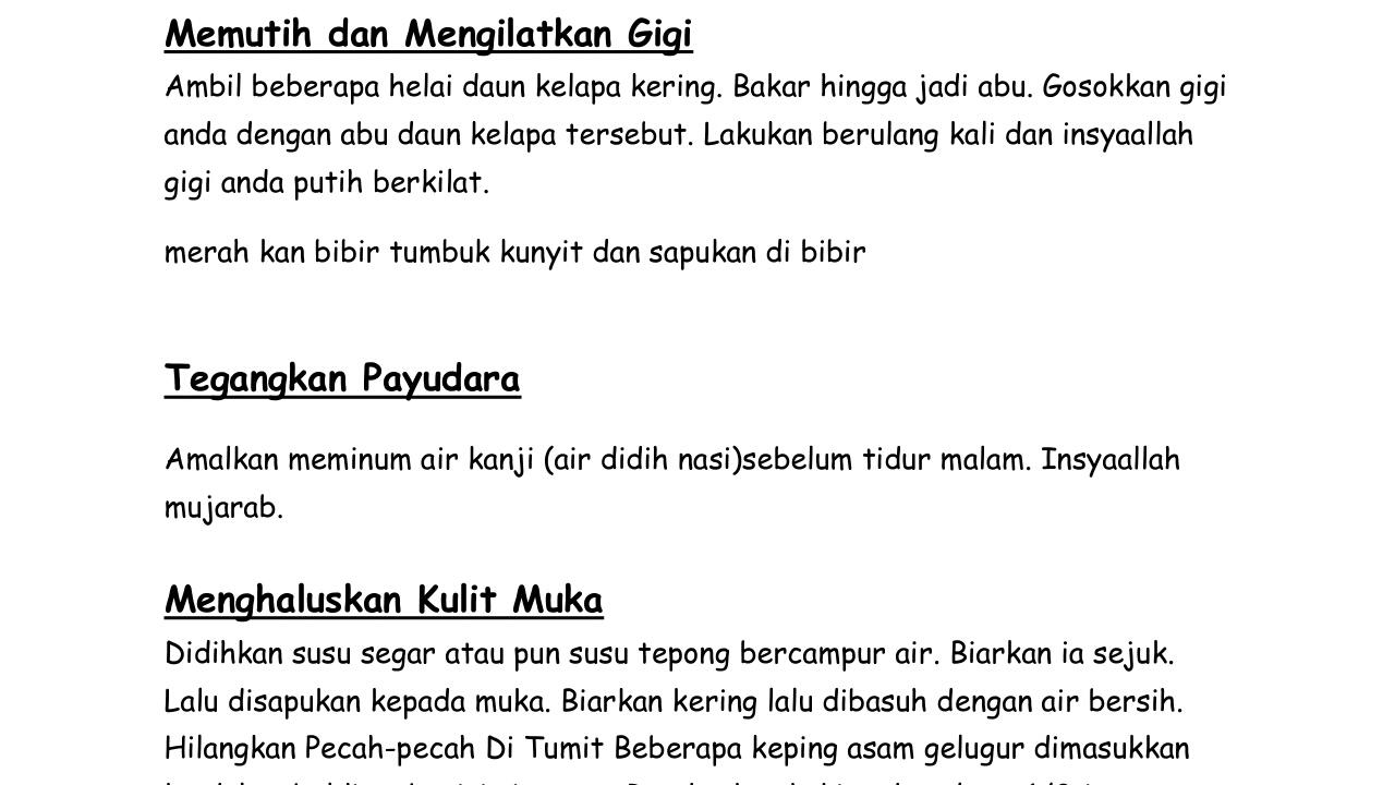 Petua Zaman Dahulu | Resipi Masakan Nusantara Dan Petua ...