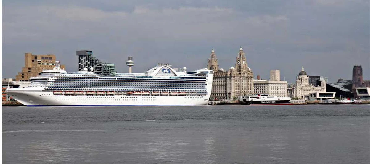 Caribbean-Princess-Liverpool - Caribbean Princess at the Cruise Terminal of Liverpool, England. 