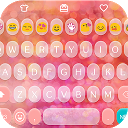 Pink Love Emoji Keyboard Theme