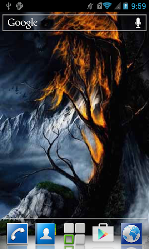 Face of death and fiery tree