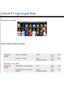 Jadwal TV Liga Bola Lengkap Screenshots 9