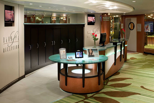 Celebrity_Infinity_Spa_Reception - Luxuriate in one of the many treatments available at Celebrity Infinity's Aqua Spa.