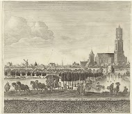 Gezicht op Utrecht vanuit het westen, (plaat II)