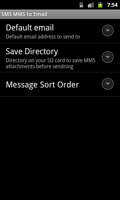   SMS MMS to Email – Capture d'écran 