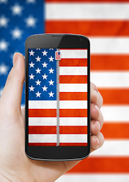 US Flag Zipper Lock Screen poster 1