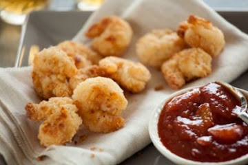 Popcorn Shrimp with Clementine-Chipotle Cocktail Sauce