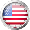 American Flag Clock Widget logo