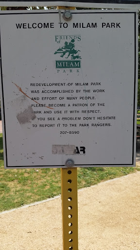 Milam Park Entrance Sign