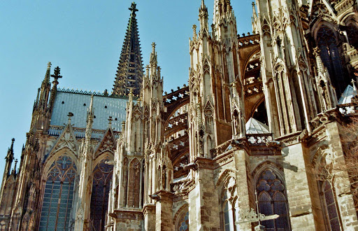 Cologne Cathedral, one of German's most famous landmarks. Construction began in 1248, was halted in 1473 and was finally finished in 1880. 