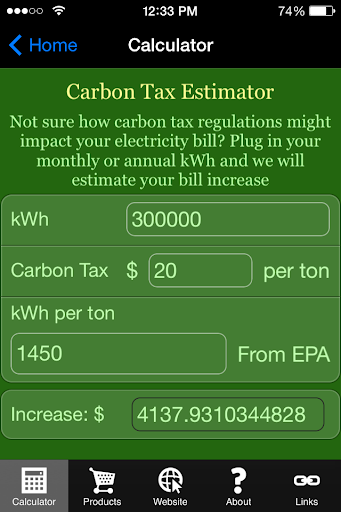 Carbon Tax Calculator