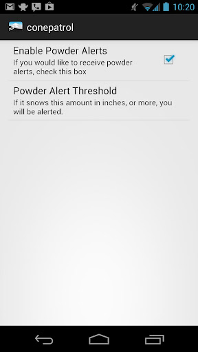 Conepatrol Powder Alerts