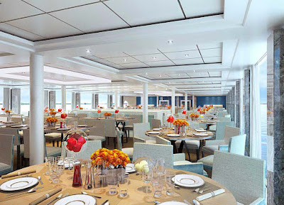 Enjoy contemporary cusine in a light-filled setting as you take in Europe's breathtaking views aboard a Viking River cruise ship.