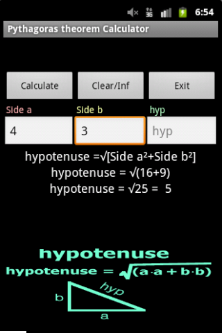 Pythagoras theorem Calculator