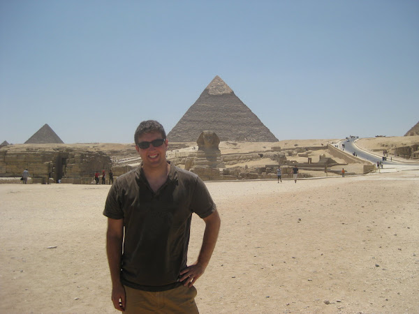 Me in front of the Sphinx and the Pyramids of Giza.